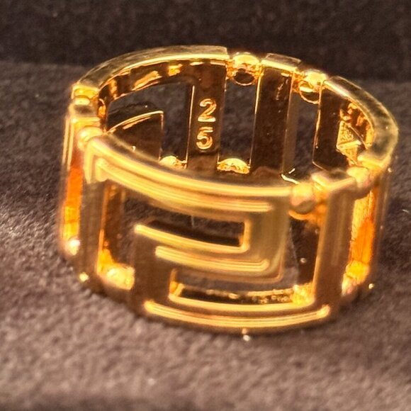 Versace Gold Men's Ring - Picture 7 of 11